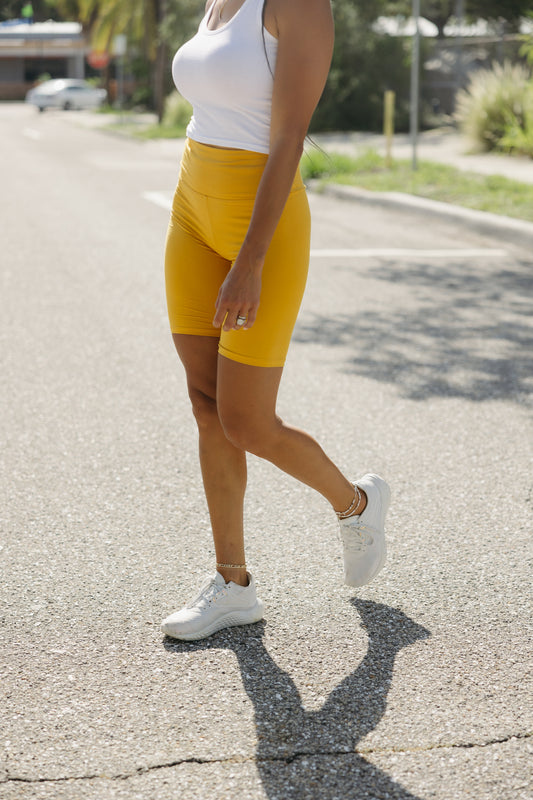 Ann Biker Short- Yellow